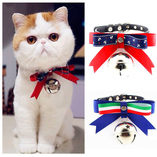 Cute Puppy Kitten Dogs Cat Pet Bow Tie Bell Bowtie Adjustable Bowknot Collars Pet Products Dog Accessories